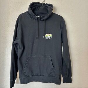 Quicksilver Mens Pullover Long Sleeve Hoodie Black M Beach Surf Sweatshirt